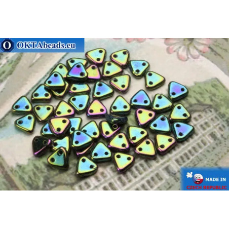 Triangle Beads green iris (21455JT) 6mm5g