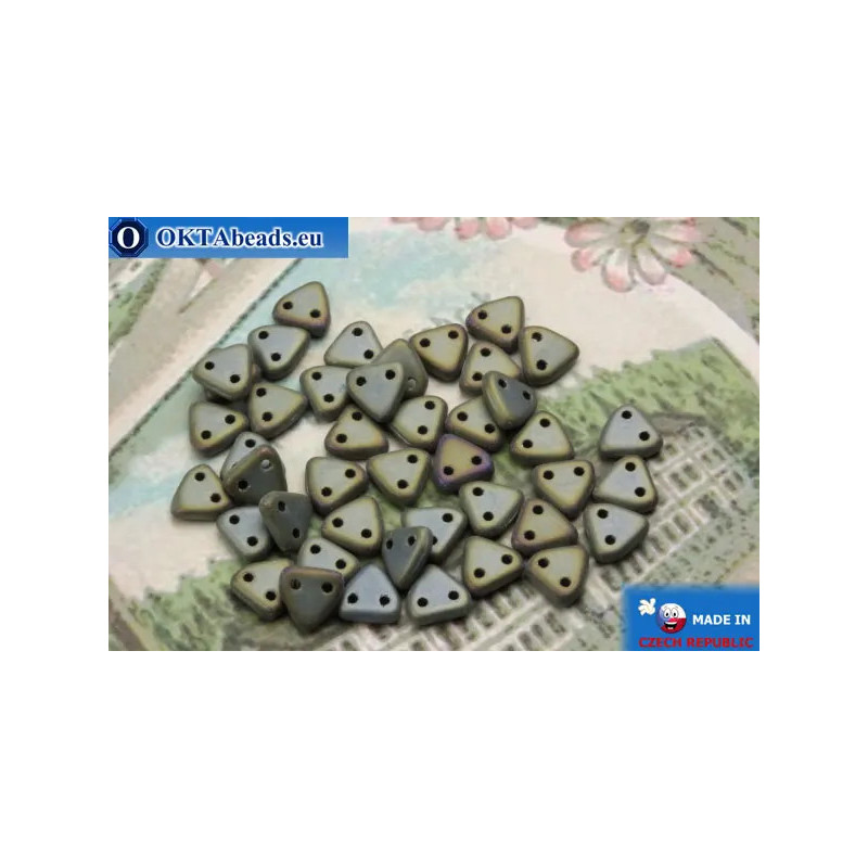 Triangle Beads brown iris matte (21115JT) 6mm5g