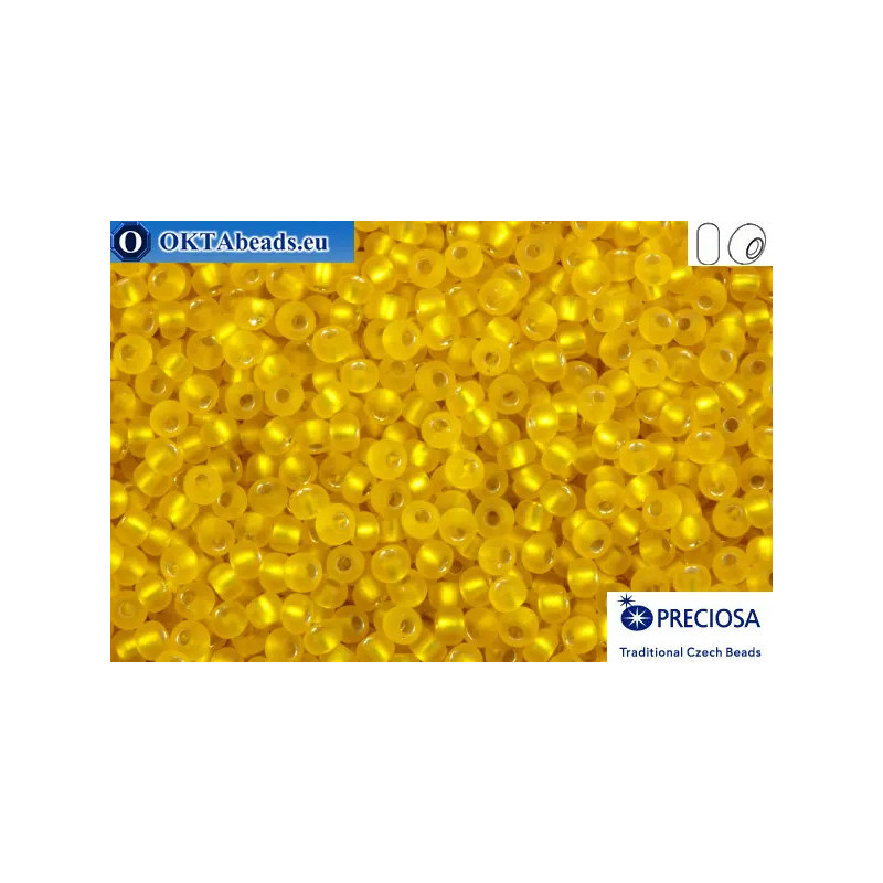 Preciosa czech seed beads 1 quality yellow silver line matte (87010m) 10/0