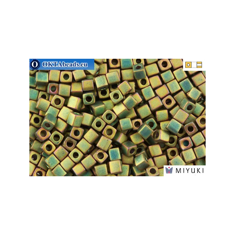 MIYUKI Square Beads Matte Metallic Khaki Iris (2035) 4mm
