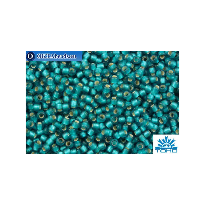 TOHO Beads Round Light Green Aqua Silver Lined Matte (23BDAF) 11/0