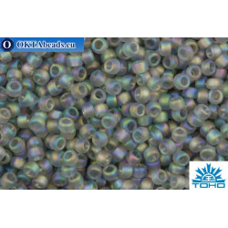 TOHO Beads Round Transparent-Rainbow-Frosted Lt Gray (176F) 11/0