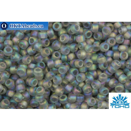 TOHO Beads Round Transparent-Rainbow-Frosted Lt Gray (176F) 11/0
