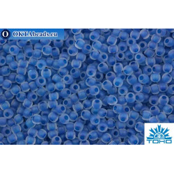 TOHO Beads Round Royal Blue Lined Sapphire Rainbow Matte (189F) 11/0