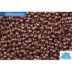 TOHO Beads Round Brick Red Gold Luster (460) 11/0