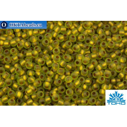 TOHO Beads Round Bronze Lined Peridot Rainbow Matte (996F) 11/0