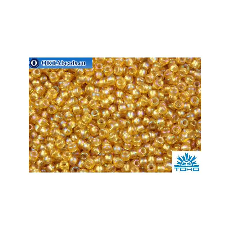 TOHO Beads Round Light Topaz Silver Lined Rainbow (2022) 11/0