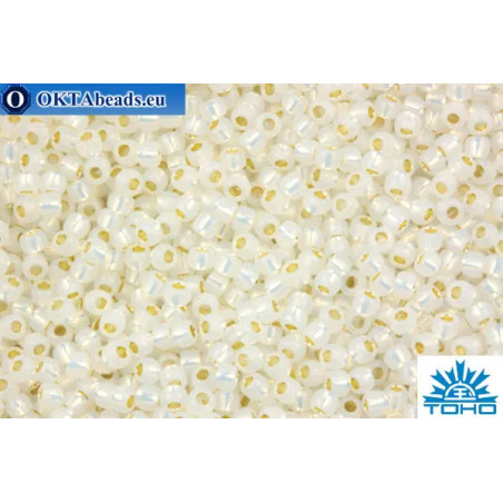 TOHO Beads Round PermaFinish White Opal Silver Lined (PF2100) 11/0
