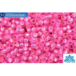 TOHO Beads Round PermaFinish Hot Pink Opal Silver Lined (PF2107) 15/0