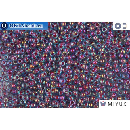 MIYUKI Beads Pink Lined Aqua AB 11/0 (340)