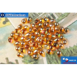 Czech drops beads topaz luster (00030-29121) 4x6mm