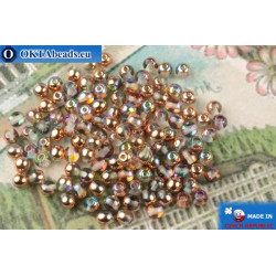 Round czech beads crystal copper vitrail (00030-98533) 4mm