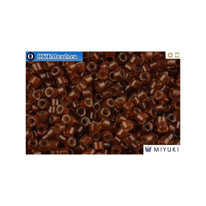 MIYUKI Beads Delica Golden Brown Inside Color Lined Chocolate 11/0 (DB1393)