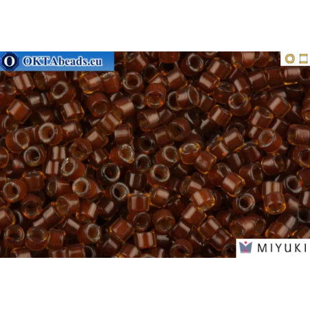 MIYUKI Beads Delica Golden Brown Inside Color Lined Chocolate 11/0 (DB1393)