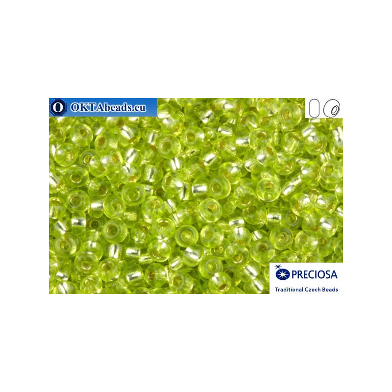 Preciosa czech seed beads 1 quality chartreuse silver line solgel (78153) 10/0