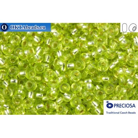 Preciosa czech seed beads 1 quality chartreuse silver line solgel (78153) 10/0