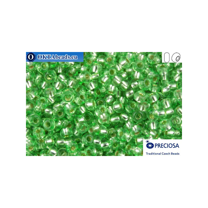 Preciosa czech seed beads 1 quality green silver line solgel (78161) 10/0