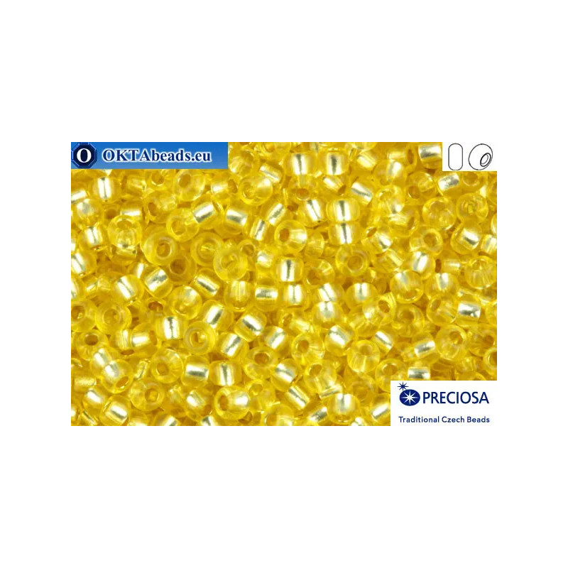 Preciosa czech seed beads 1 quality yellow silver line solgel (78181) 10/0