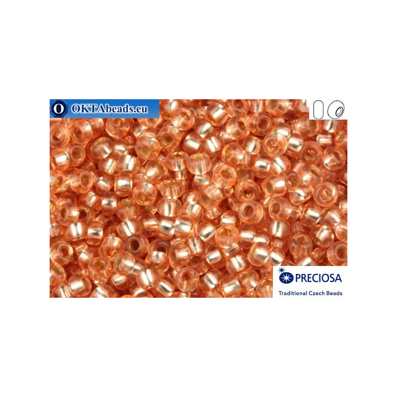 Preciosa czech seed beads 1 quality pink silver line solgel (78185) 10/0
