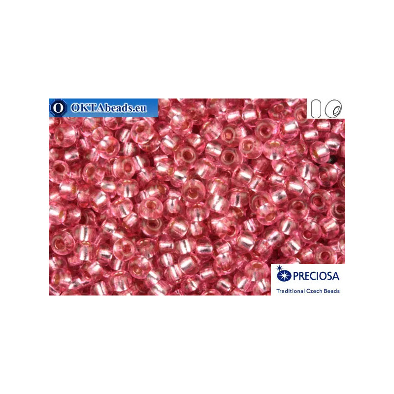Preciosa czech seed beads 1 quality pink silver line solgel (78193) 10/0