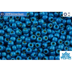 TOHO Beads Round Permafinish Matte Galvanized Caribbean Blue (PF583F) 11/0