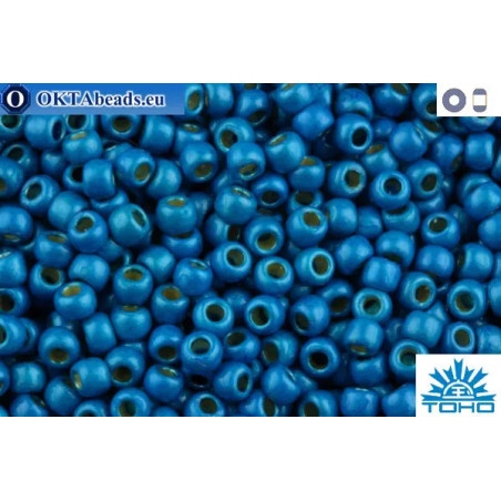 TOHO Beads Round Permafinish Matte Galvanized Caribbean Blue (PF583F) 11/0