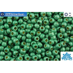 TOHO Beads Round Permafinish Matte Galvanized Jade Green (PF589F) 11/0