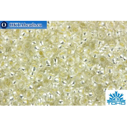 TOHO Beads Demi Round PermaFinish Silver-Lined Crystal (PF21) 11/0