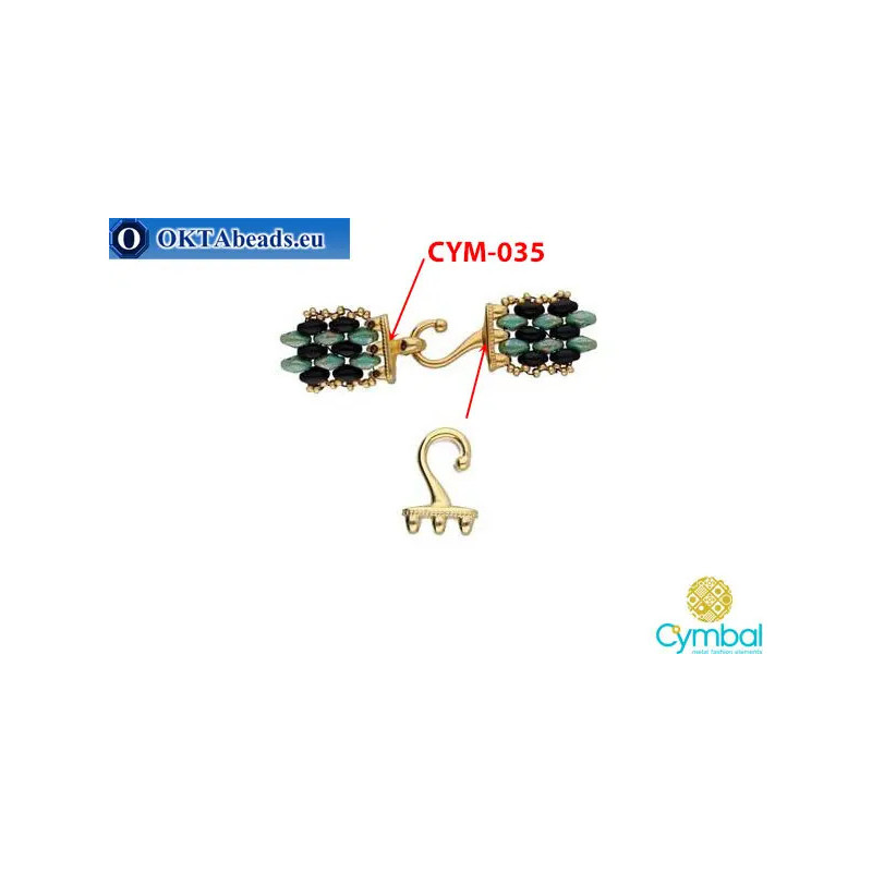 Mesaria III hook 24kt gold plate for SuperDuo 1pc
