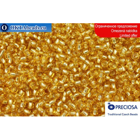 Preciosa czech seed beads yellow silver line 10/0