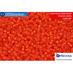 Preciosa czech seed beads red matte silver line 10/0