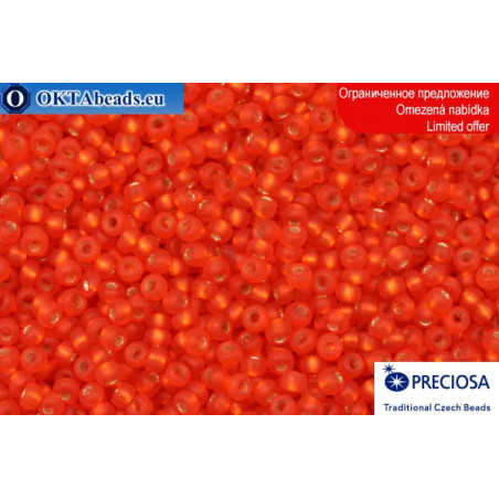 Preciosa czech seed beads red matte silver line 10/0