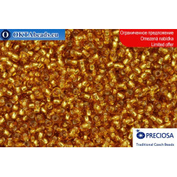 Preciosa czech seed beads topaz silver line 10-11/0