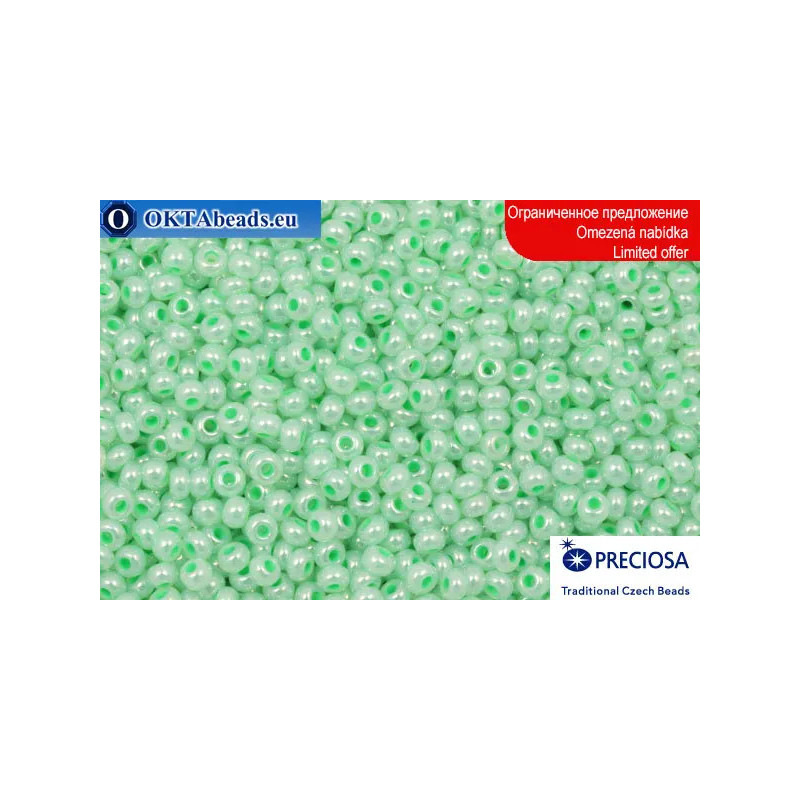 Preciosa czech seed beads green pearl 10/0