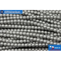 Czech glass pearls grey matte (70041M) 3mm