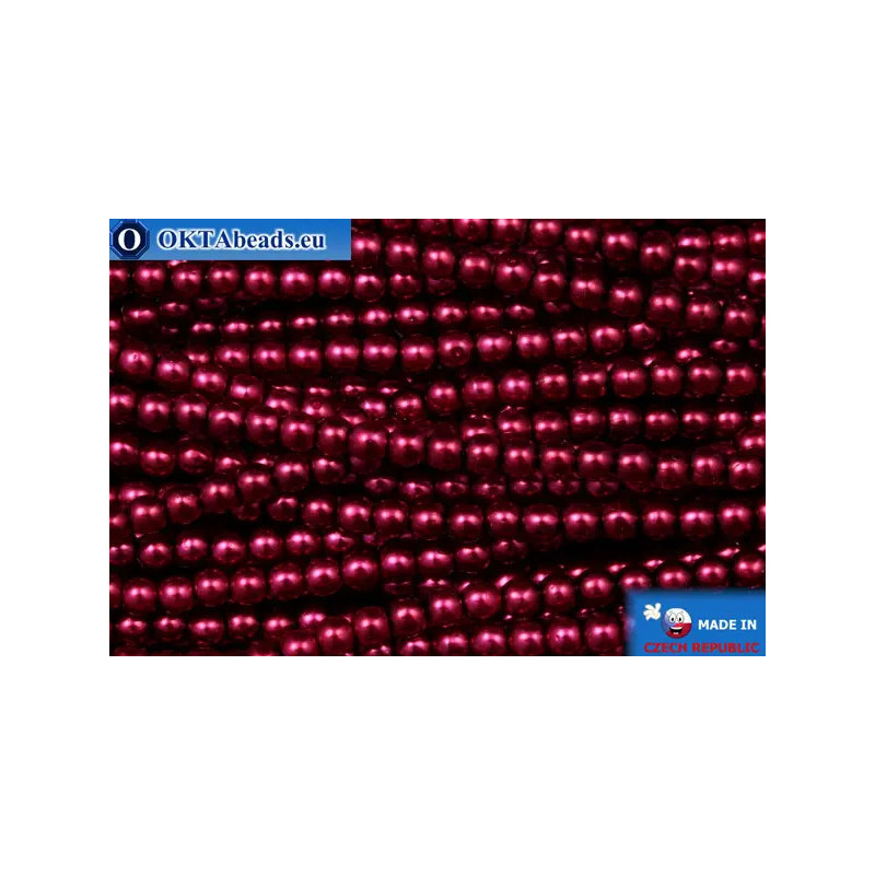 Czech glass pearls red (70020) 3mm