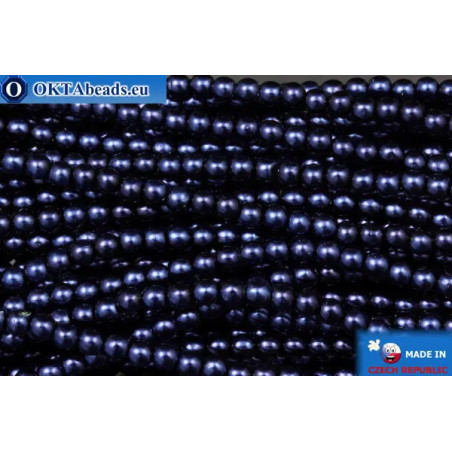 Czech glass pearls cobalt (70063) 3mm