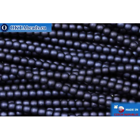Czech glass pearls cobalt matte (70063M) 3mm