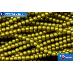Czech glass pearls chartreuse matte (70456M) 3mm