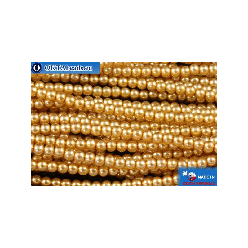 Czech glass pearls gold (70686) 3mm
