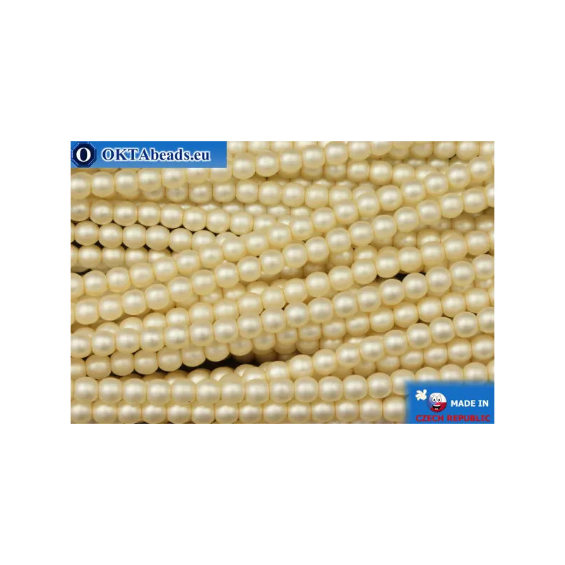 Czech glass pearls beige matte (70414M) 3mm