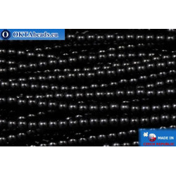 Czech glass pearls black (70449) 3mm