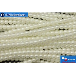Czech glass pearls white matte (70402M) 3mm