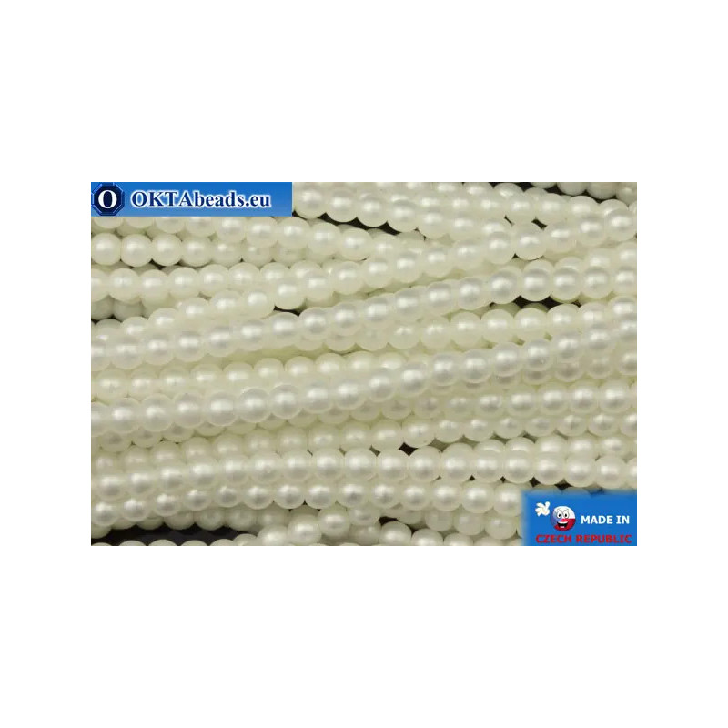 Czech glass pearls white matte (70402M) 3mm