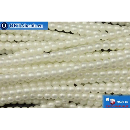 Czech glass pearls white matte (70402M) 3mm