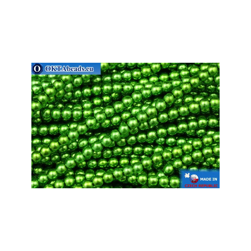 Czech glass pearls green (70459) 3mm