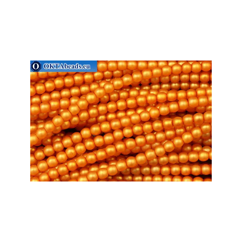 Czech glass pearls orange matte (70080M) 4mm