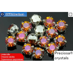 Sew on Preciosa MAXIMA chaton in set Crystal Lava - Silver ss16/4mm