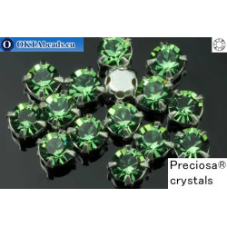 Sew on Preciosa MAXIMA chaton in set Erinite - Silver ss16/4mm