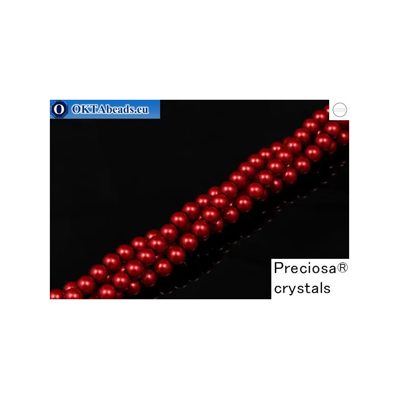 Preciosa crystal pearls Red 6mm